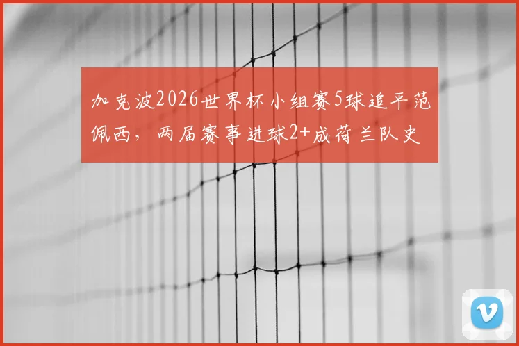 加克波2026世界杯小组赛5球追平范佩西,两届赛事进球2+成荷兰队史第四人